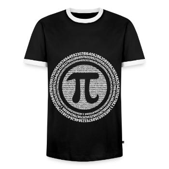 Pi Tag: Circle of numbers for math fans - Men's Ringer Shirt - black/white - Front - AI Model Female 172 light (172cm) & AI Model Male 178 light (178cm)