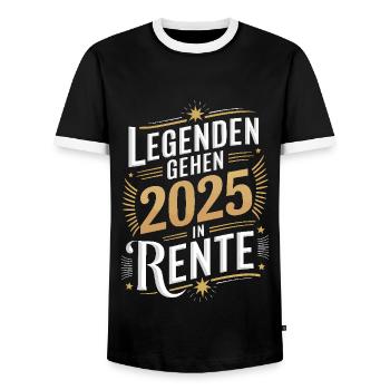 Legenden Gehen 2025 In Rente Glücklicher Ruhestand - Männer Kontrast-T-Shirt - Schwarz/Weiß - Vorne - AI Model Female 172 light (172cm) & AI Model Male 178 light (178cm)