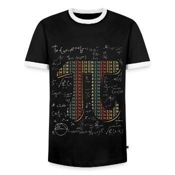 Pi Day Math Lover 3.14 - Men's Ringer Shirt - black/white - Front - AI Model Female 172 light (172cm) & AI Model Male 178 light (178cm)