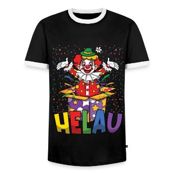 Helau Carnaval Clown Confettis Fête Colorée - T-shirt contrasté Homme - noir/blanc - Devant - AI Model Female 172 light (172cm) & AI Model Male 178 light (178cm)