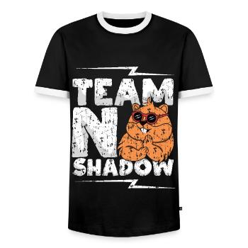 Team No Shadow Murmeltier Tag Spaß - Männer Kontrast-T-Shirt - Schwarz/Weiß - Vorne - AI Model Female 172 light (172cm) & AI Model Male 178 light (178cm)