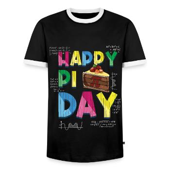Happy Pi Day Mathematik Liebhaber Design - Männer Kontrast-T-Shirt - Schwarz/Weiß - Vorne - AI Model Female 172 light (172cm) & AI Model Male 178 light (178cm)