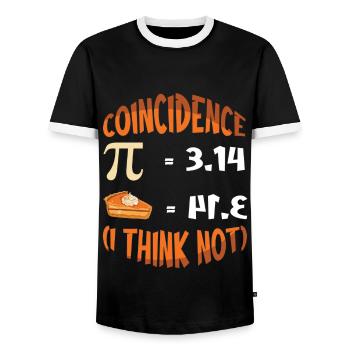 Pi day coincidence? I don't think so - Men's Ringer Shirt - black/white - Front - AI Model Female 172 light (172cm) & AI Model Male 178 light (178cm)