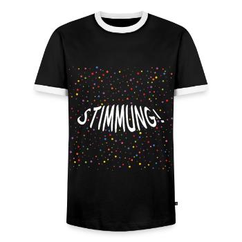 Karneval Stimmung Bunte Punkte Konfetti - Männer Kontrast-T-Shirt - Schwarz/Weiß - Vorne - AI Model Female 172 light (172cm) & AI Model Male 178 light (178cm)