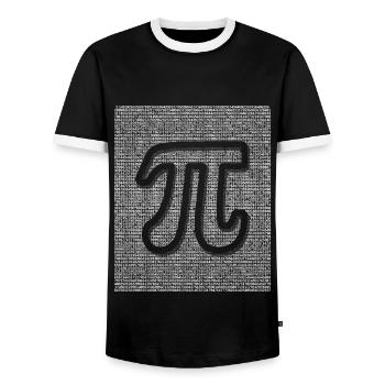Fascinating Pi Tag Number Jungle - Men's Ringer Shirt - black/white - Front - AI Model Female 172 light (172cm) & AI Model Male 178 light (178cm)