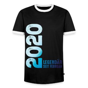 Edition Limitée Février 2020 Légendaire Depuis - T-shirt contrasté Homme - noir/blanc - Devant - AI Model Female 172 light (172cm) & AI Model Male 178 light (178cm)