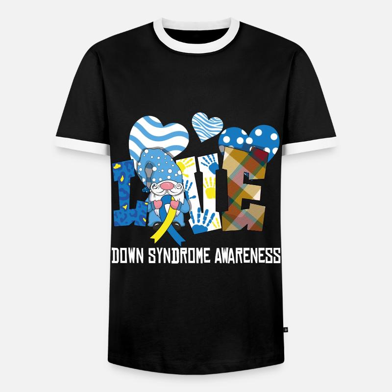 Liebe Down Syndrom Bewusstsein - Männer Kontrast-T-Shirt - Schwarz/Weiß