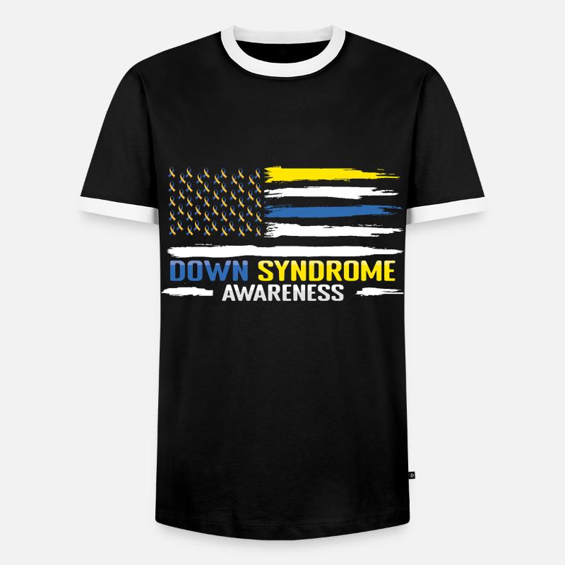 Down Syndrom Bewusstsein Flagge Design - Männer Kontrast-T-Shirt - Schwarz/Weiß
