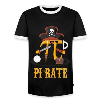 Pi-Rate Pirate Adventure Pi Day Fun - T-shirt contrasté Homme - noir/blanc - Devant - AI Model Female 172 light (172cm) & AI Model Male 178 light (178cm)