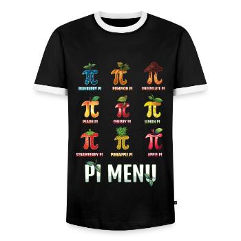Delicious Pi Menu for Pi Day Lovers - Men's Ringer Shirt - black/white - Front - AI Model Female 172 light (172cm) & AI Model Male 178 light (178cm)