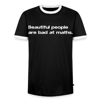 Beautiful People Are Bad at Maths Math Spruc - Men's Ringer Shirt - black/white - Front - AI Model Female 172 light (172cm) & AI Model Male 178 light (178cm)
