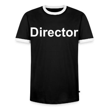 Director Text Movie Filmmaker Film Crew Gift - Men's Ringer Shirt - black/white - Front - AI Model Female 172 light (172cm) & AI Model Male 178 light (178cm)