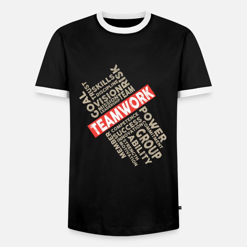 Teamwork - Männer Kontrast-T-Shirt - Schwarz/Weiß