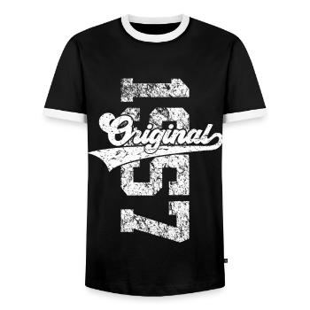 69E ANNIVERSAIRE ORIGINAL 1957 - T-shirt contrasté Homme - noir/blanc - Devant - AI Model Female 172 light (172cm) & AI Model Male 178 light (178cm)