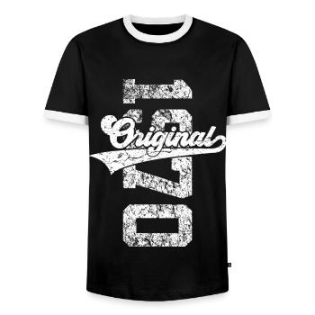 56E ANNIVERSAIRE ORIGINAL 1970 - T-shirt contrasté Homme - noir/blanc - Devant - AI Model Female 172 light (172cm) & AI Model Male 178 light (178cm)