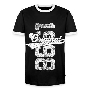 28TH BIRTHDAY ORIGINAL 1998 - Men's Ringer Shirt - black/white - Front - AI Model Female 172 light (172cm) & AI Model Male 178 light (178cm)