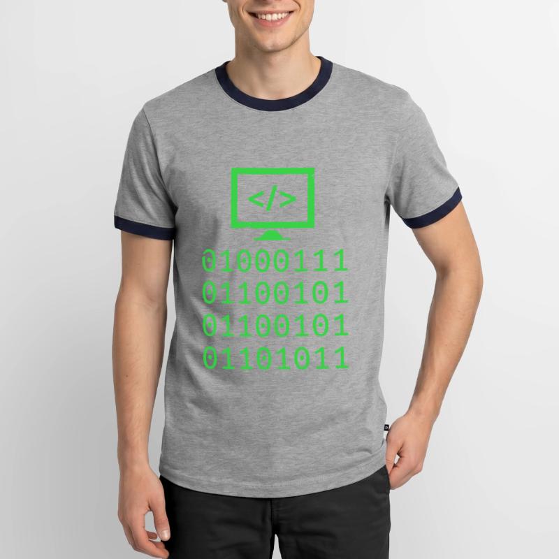 Cadeau de programmation de codage de code binaire T-shirt contrasté Homme
