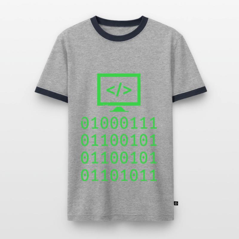 Cadeau de programmation de codage de code binaire T-shirt contrasté Homme