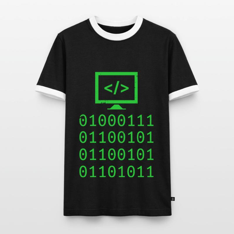Programming Binary Code Coding Gift Men's Ringer Shirt