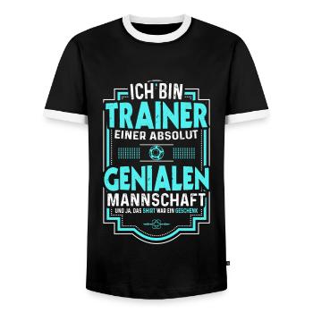 Handball Trainer Spruch Lustig Handballer - Männer Kontrast-T-Shirt - Schwarz/Weiß - Vorne - AI Model Female 172 light (172cm) & AI Model Male 178 light (178cm)