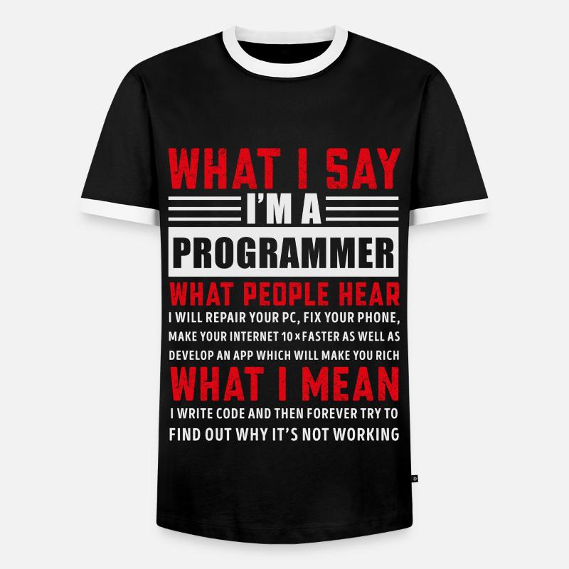 Funny Programming Coding Programmer Gift - Men's Ringer Shirt - black/white