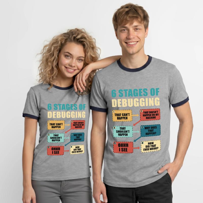 Programming Debugging Funny Programmer Gift Men's Ringer Shirt