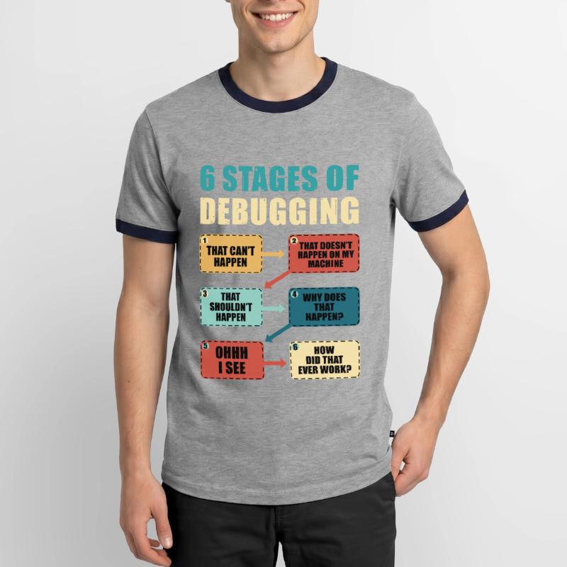 Programming Debugging Funny Programmer Gift Men's Ringer Shirt