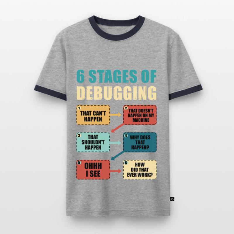 Programming Debugging Funny Programmer Gift Men's Ringer Shirt