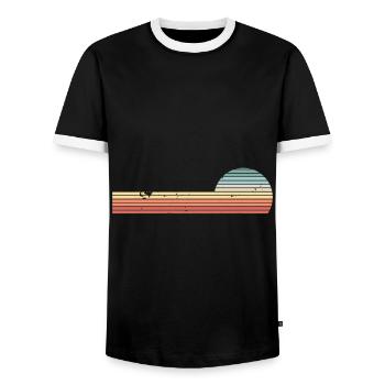 Rétro Horizontal Vintage Sunset - T-shirt contrasté Homme - noir/blanc - Devant - AI Model Female 172 light (172cm) & AI Model Male 178 light (178cm)