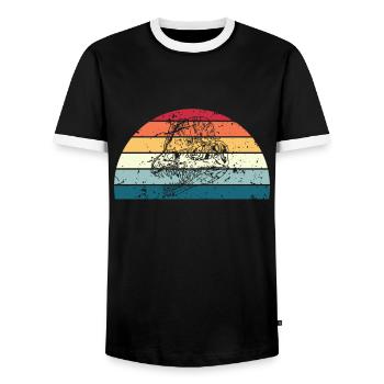 Rétro Archéologie Coucher de soleil Archéologie vintage - T-shirt contrasté Homme - noir/blanc - Devant - AI Model Female 172 light (172cm) & AI Model Male 178 light (178cm)