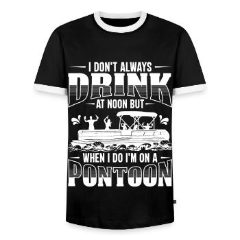 I don't always drink at noon but when I do I'm on - Men's Ringer Shirt - black/white - Front - AI Model Female 172 light (172cm) & AI Model Male 178 light (178cm)