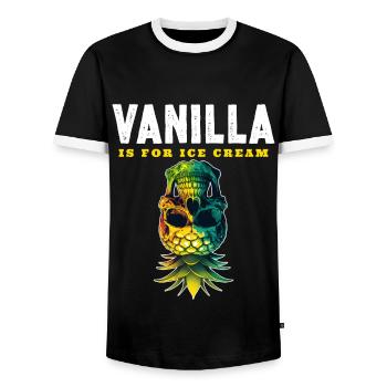 Vanilla is for Ice Cream - Men's Ringer Shirt - black/white - Front - AI Model Female 172 light (172cm) & AI Model Male 178 light (178cm)