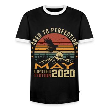 Mai 2020 Geburtstag Mai 2020 Geschenk 2020 Mai - Männer Kontrast-T-Shirt - Schwarz/Weiß - Vorne - AI Model Female 172 light (172cm) & AI Model Male 178 light (178cm)
