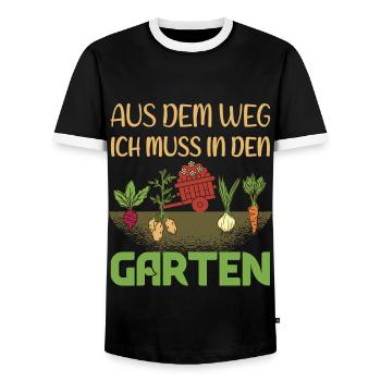 Garten Sprüche - Lustiges Hobbygärtner Geschenk - Männer Kontrast-T-Shirt - Schwarz/Weiß - Vorne - AI Model Female 172 light (172cm) & AI Model Male 178 light (178cm)
