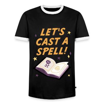 Jetons un sort, Halloween - T-shirt contrasté Homme - noir/blanc - Devant - AI Model Female 172 light (172cm) & AI Model Male 178 light (178cm)