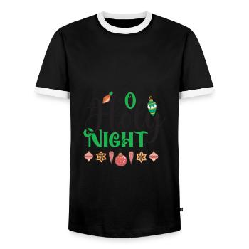 O Holy Night - Männer Kontrast-T-Shirt - Schwarz/Weiß - Vorne - AI Model Female 172 light (172cm) & AI Model Male 178 light (178cm)
