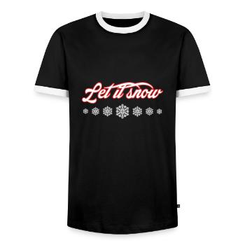 Let it Snow - Männer Kontrast-T-Shirt - Schwarz/Weiß - Vorne - AI Model Female 172 light (172cm) & AI Model Male 178 light (178cm)