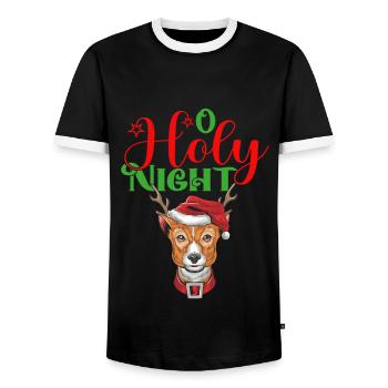 O Holy Night - Männer Kontrast-T-Shirt - Schwarz/Weiß - Vorne - AI Model Female 172 light (172cm) & AI Model Male 178 light (178cm)