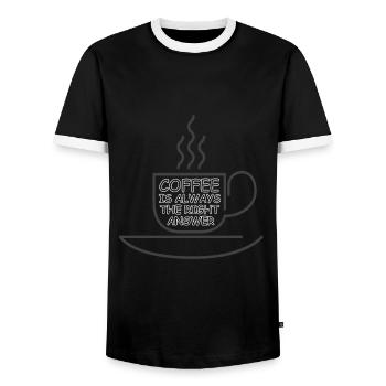 Coffee is always the right answer - motivation - Men's Ringer Shirt - black/white - Front - AI Model Female 172 light (172cm) & AI Model Male 178 light (178cm)