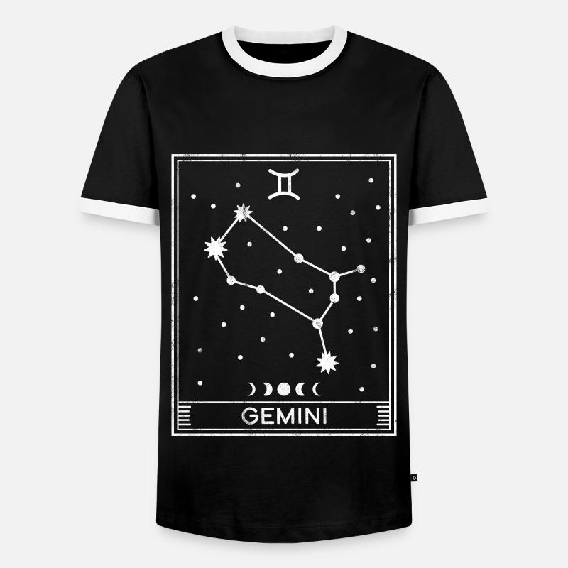 Sternzeichen Zwillinge - Männer Kontrast-T-Shirt - Schwarz/Weiß