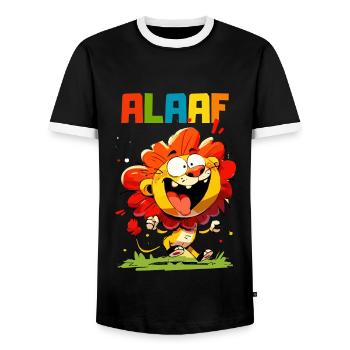 Carnival Lion Cologne Cologne Alaaf Costume Funny - Men's Ringer Shirt - black/white - Front - AI Model Female 172 light (172cm) & AI Model Male 178 light (178cm)
