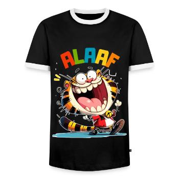 Carnival Tiger Kölle Alaaf Costume Cologne Funny - Men's Ringer Shirt - black/white - Front - AI Model Female 172 light (172cm) & AI Model Male 178 light (178cm)