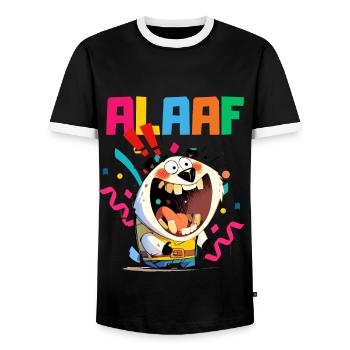 Carnival Bear Kölle Alaaf Costume Cologne Funny - Men's Ringer Shirt - black/white - Front - AI Model Female 172 light (172cm) & AI Model Male 178 light (178cm)