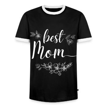 Best mom - Men's Ringer Shirt - black/white - Front - AI Model Female 172 light (172cm) & AI Model Male 178 light (178cm)