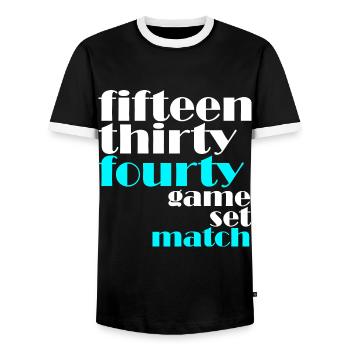 15 30 40 jeu blanc - T-shirt contrasté Homme - noir/blanc - Devant - AI Model Female 172 light (172cm) & AI Model Male 178 light (178cm)