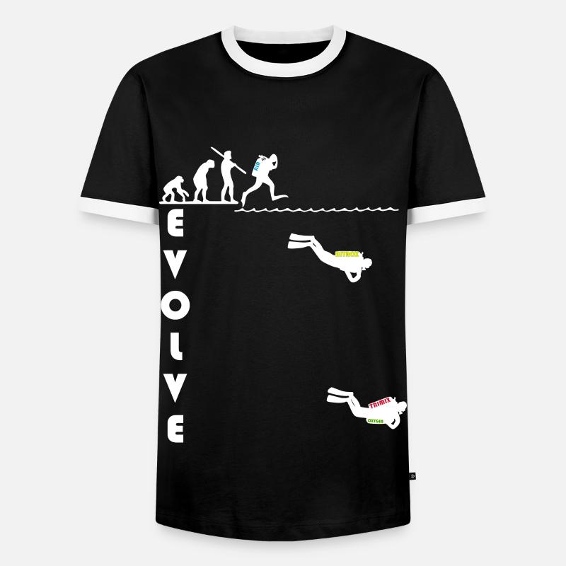 evolve_white - Men's Ringer Shirt - black/white