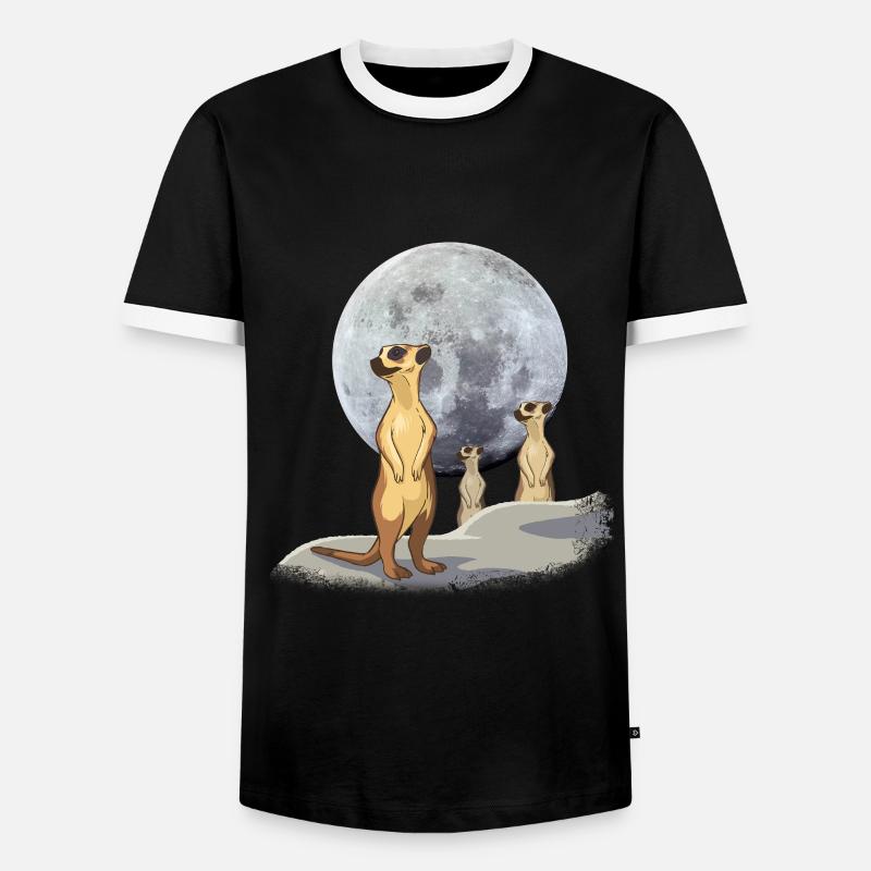 Erdmännchen - Männer Kontrast-T-Shirt - Schwarz/Weiß