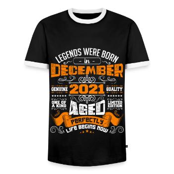 Legends were born in December 2021 | gift - T-shirt contrasté Homme - noir/blanc - Devant - AI Model Female 172 light (172cm) & AI Model Male 178 light (178cm)