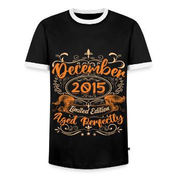 December 2015 | Limited Edition - Men's Ringer Shirt - black/white - Front - AI Model Female 172 light (172cm) & AI Model Male 178 light (178cm)
