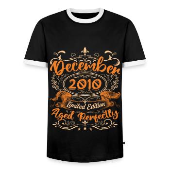 December 2010 | Limited Edition - Men's Ringer Shirt - black/white - Front - AI Model Female 172 light (172cm) & AI Model Male 178 light (178cm)